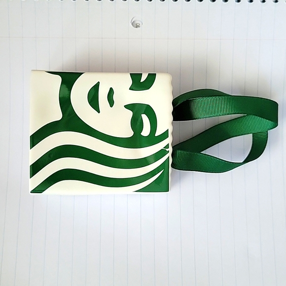 Starbucks 2019 Mermaid Ceramic Tote Bag Gift Card Holder/ Ornament - Picture 2 of 5